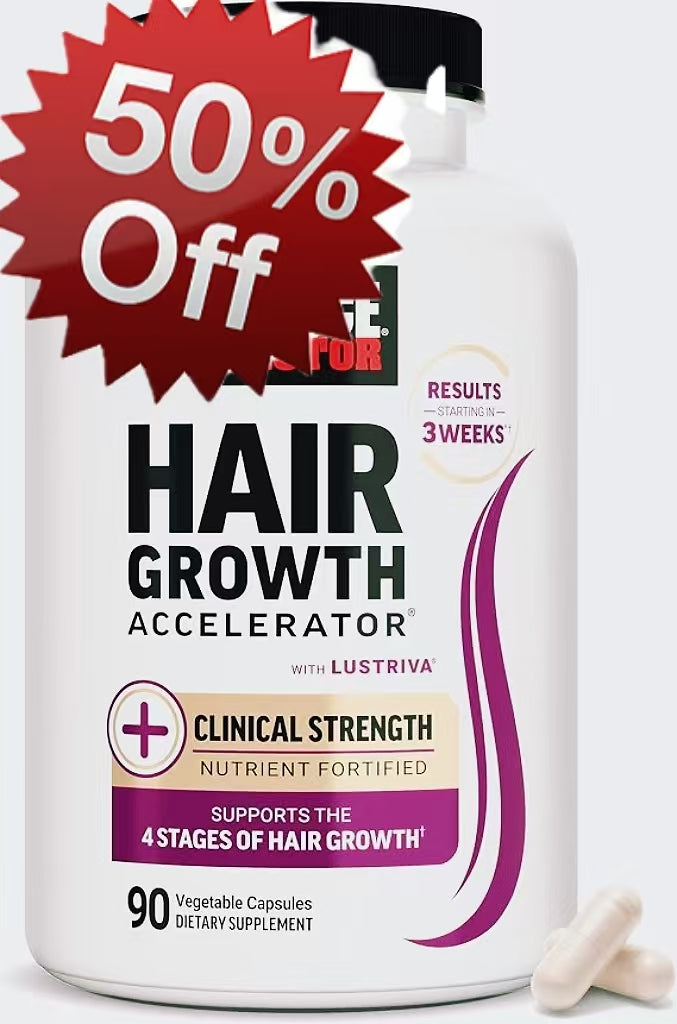 Force Factor Hair Growth Accelerator Multivitamin for Women & Men, with Lustriva, Biotin, Horsetail & Vitamins A, B12, C, D & E for Thicker Hair, Healthier Skin & Nails, 90 Capsules