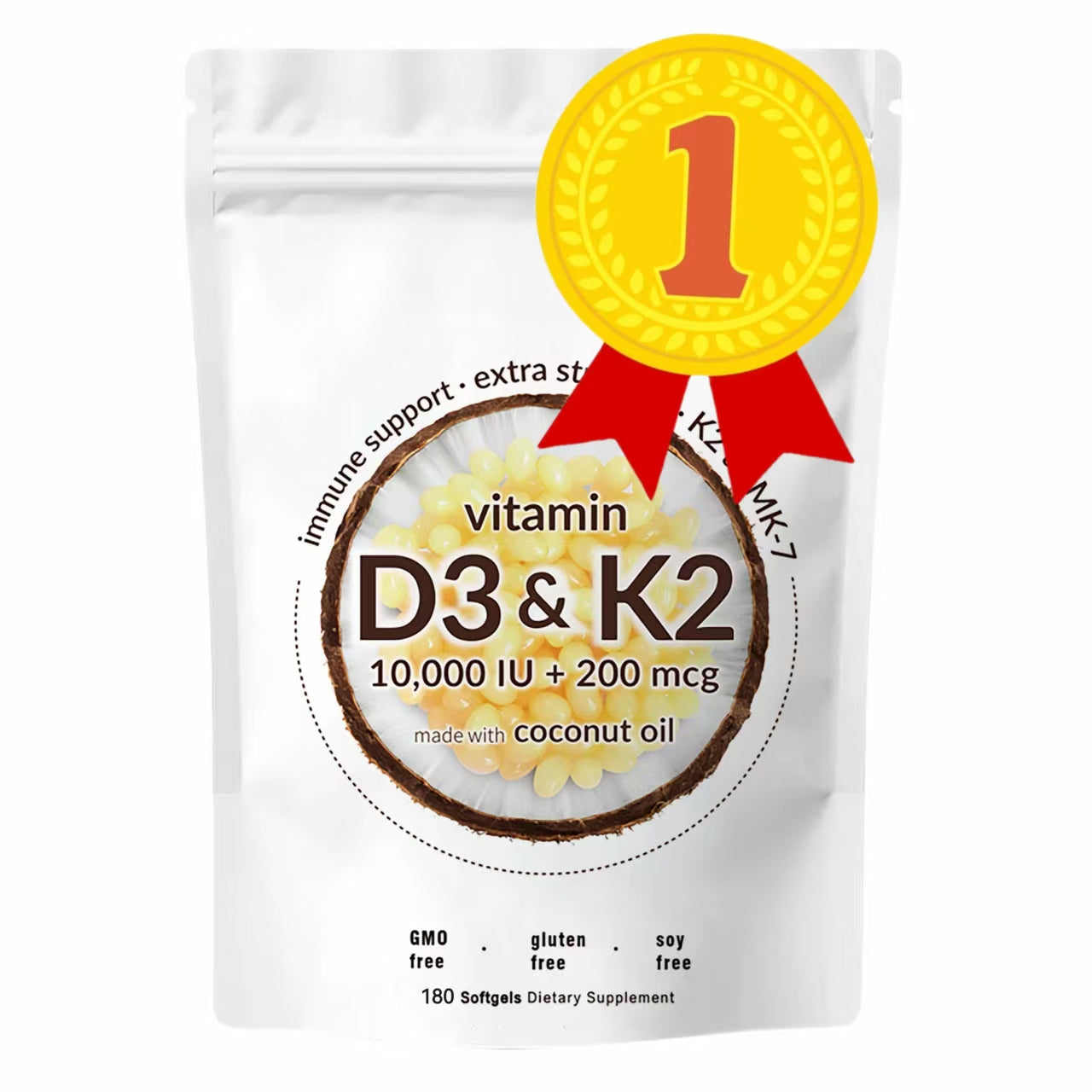 Vitamin D3 K2 Supplement Softgels