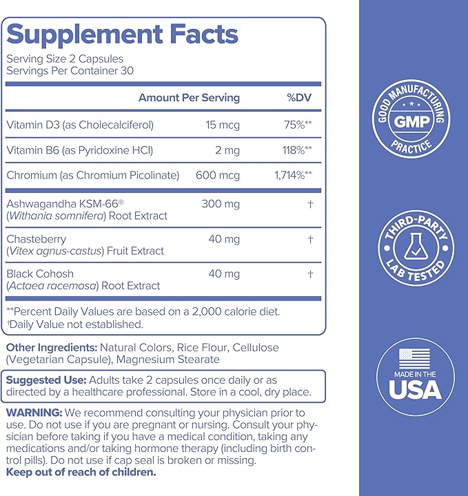 MENO Vitamins for Menopause - Hormone-Free Menopause Supplement for Women - Black Cohosh & Ashwagandha KSM-66 - Helps Relieve Hot Flashes, Night Sweats, Mood Swings