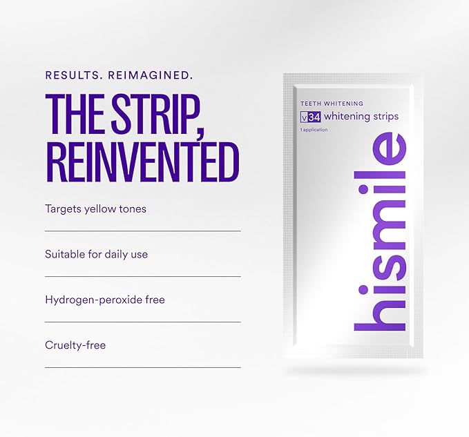 Teeth Whitening Strips 14 Treatments, Enamel Safe for Sensitive Tooth, Whitens Teeth, Purple Whitening Strips, Removes Yellow Stains & Bad Breath - Effective Color Correction for a Brighter Smile