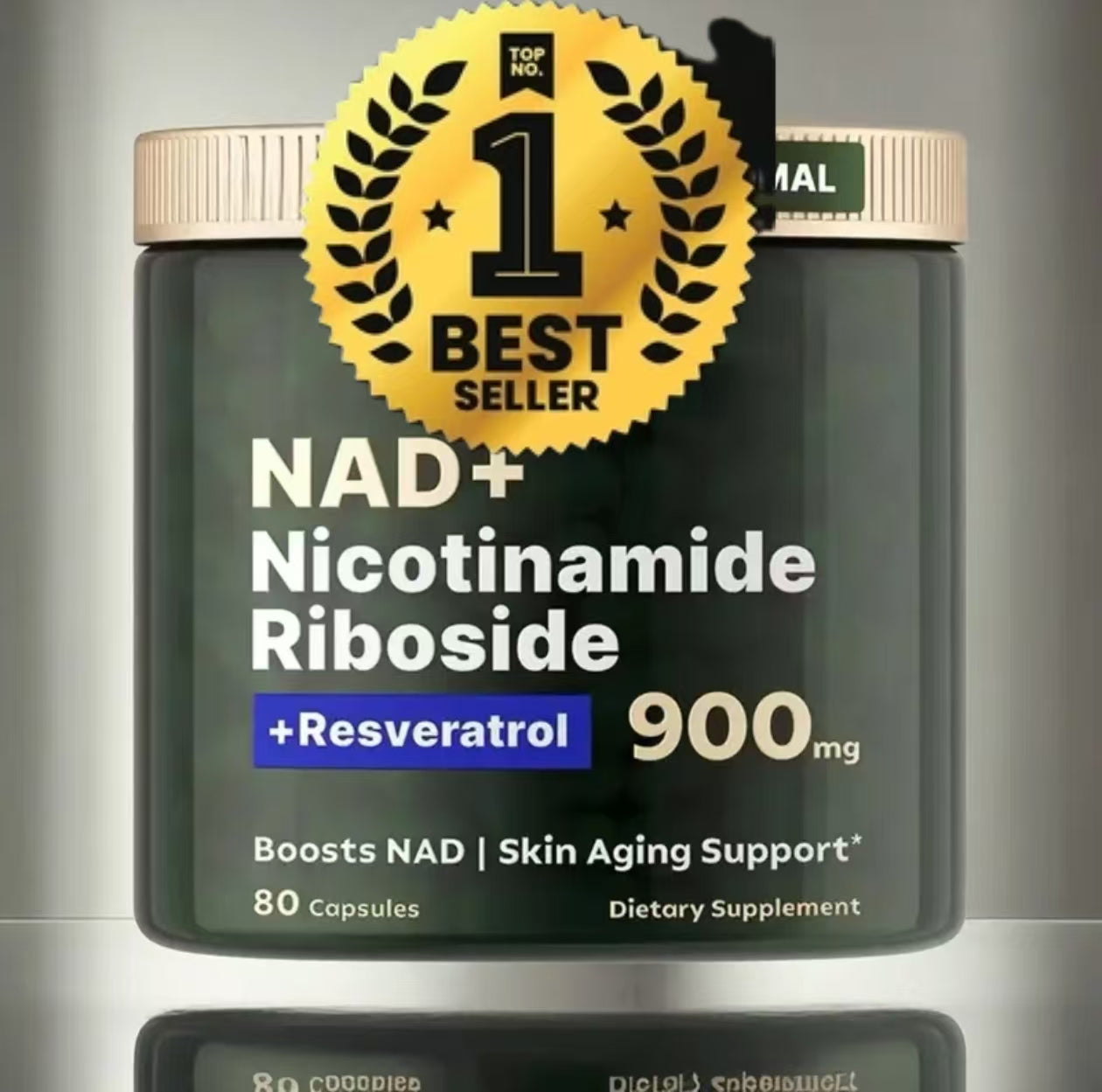 Reus Research NR900-NAD+Supplement for Skin Aging Support, Energy, and Focus - 80 Count - Vitamin Healthcare Fitness