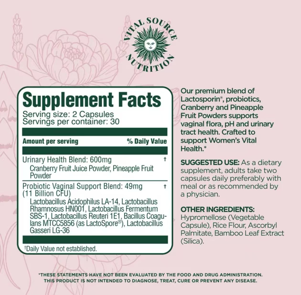 Feminine Balance Capsules -ViXi-Vital Source Nutrition