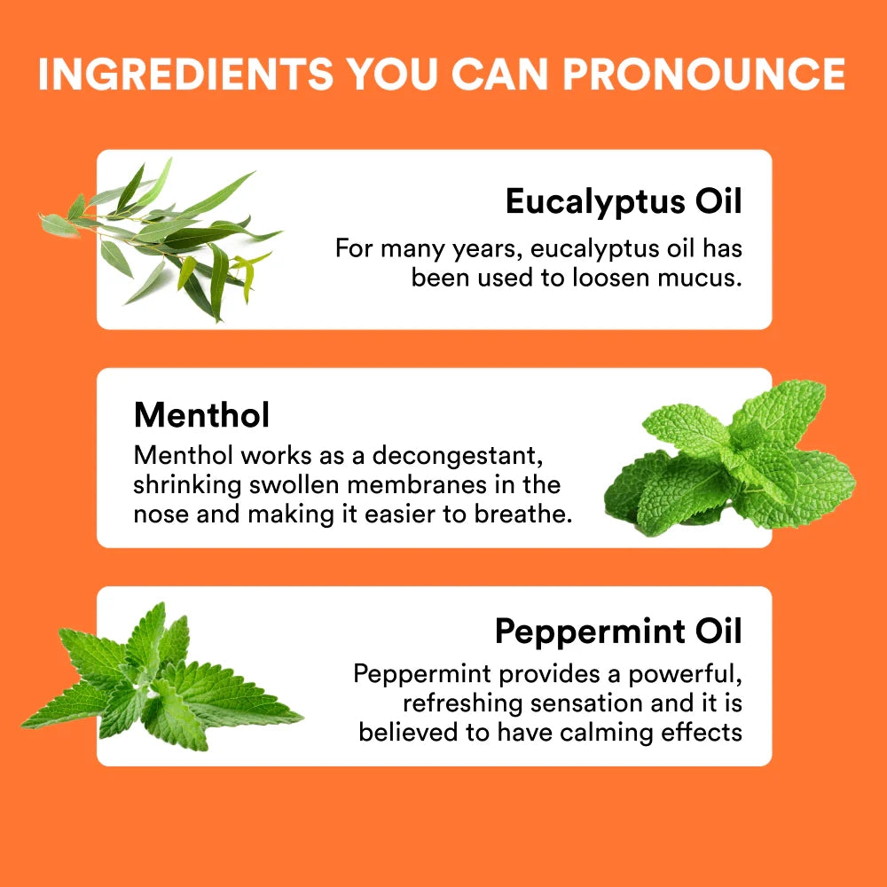 BoomBoom Nasal Stick | Vapor Flow Technology | Cool Refreshing Sensation | Natural Mood Boost | Simple Ingredients | Essential Oils + Menthol Inhaler (Spearmint)